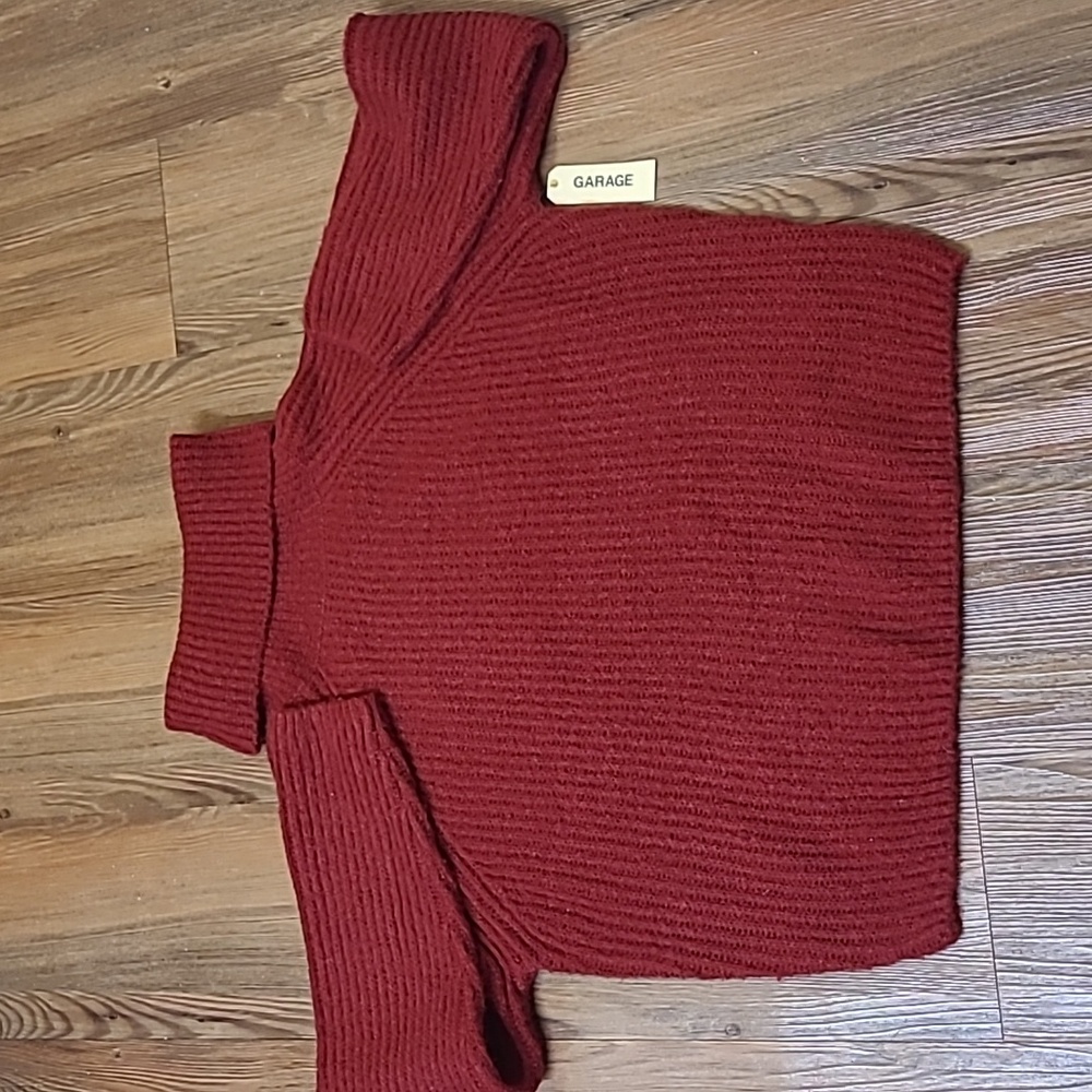 Garage Deep Red Cowl Neck Sweater‎ new.